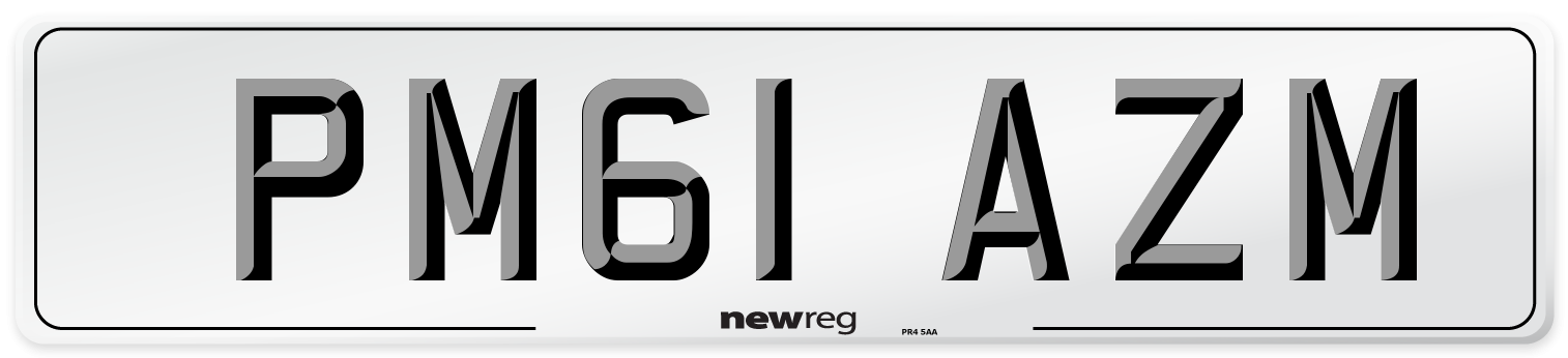 PM61 AZM Number Plate from New Reg